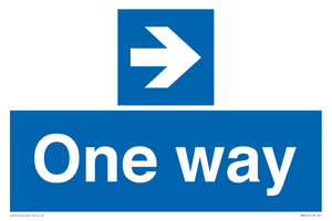 One way with right directional arrow